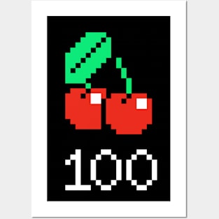 Pixel Art Arcade Cherry Power Up 100 Posters and Art